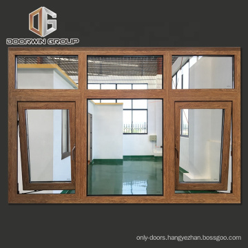 modern wood grain aluminum patio open outward windows